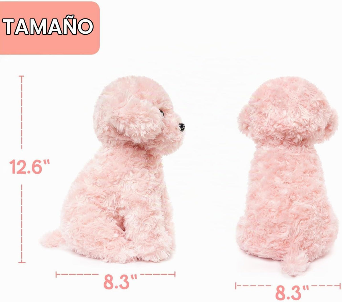 WEIGEDU Animales de Peluche de Perrito Rosa Juguetes de Peluche, Ca...