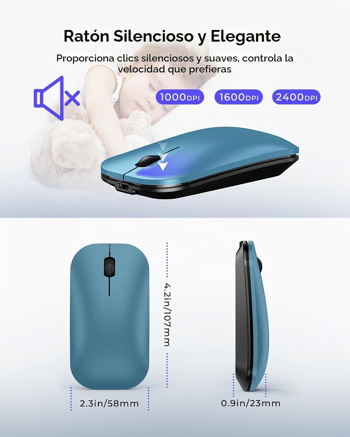seenda SKM64-3 Combo de teclado inalámbrico Bluetooth y mouse para...