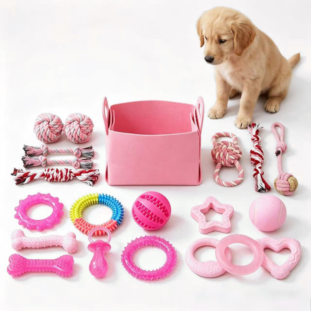 Paquete de 20 juguetes masticables para dentición para perros peque...