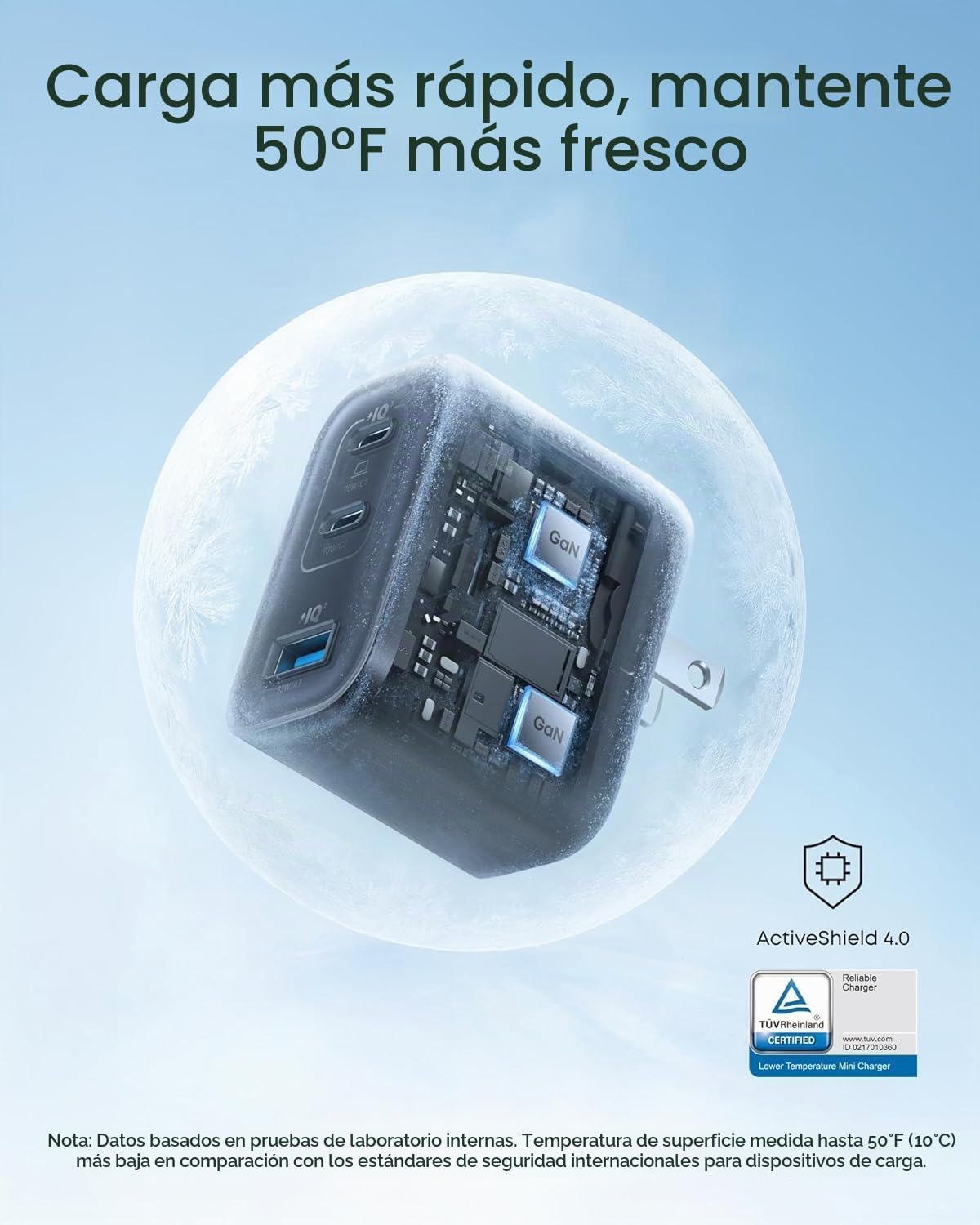 Anker Nano Cargador, Bloque de Carga USB C de 70W de Salida Ultrarr...