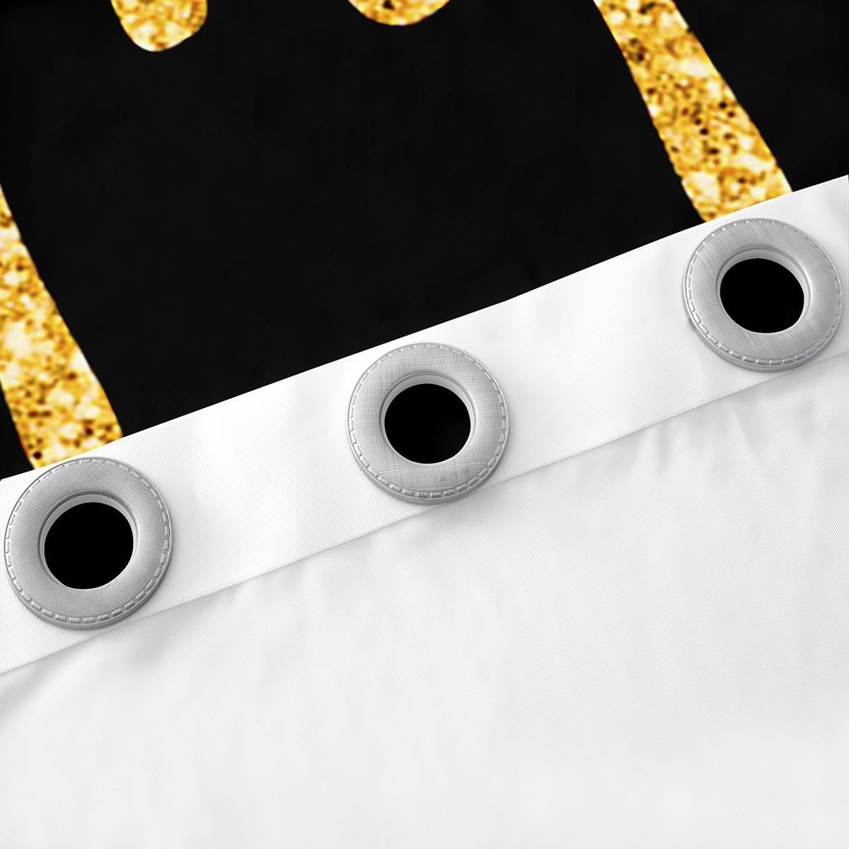 Feelyou Cortinas opacas con corona dorada para ventana King &amp; Q...