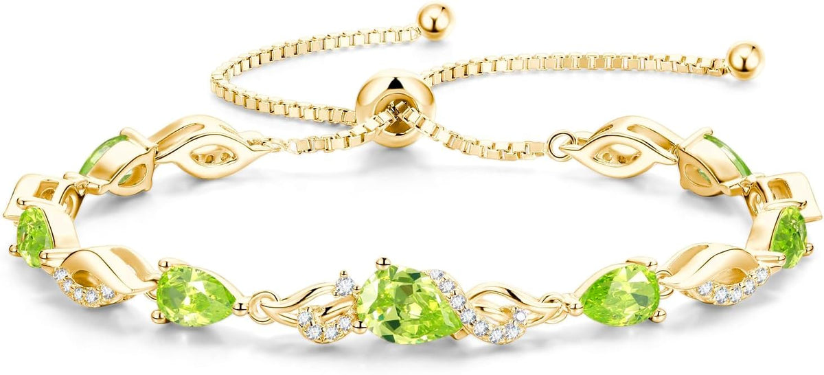FANCIME Pulsera de tenis ajustable con piedra natal para mujer | Di...