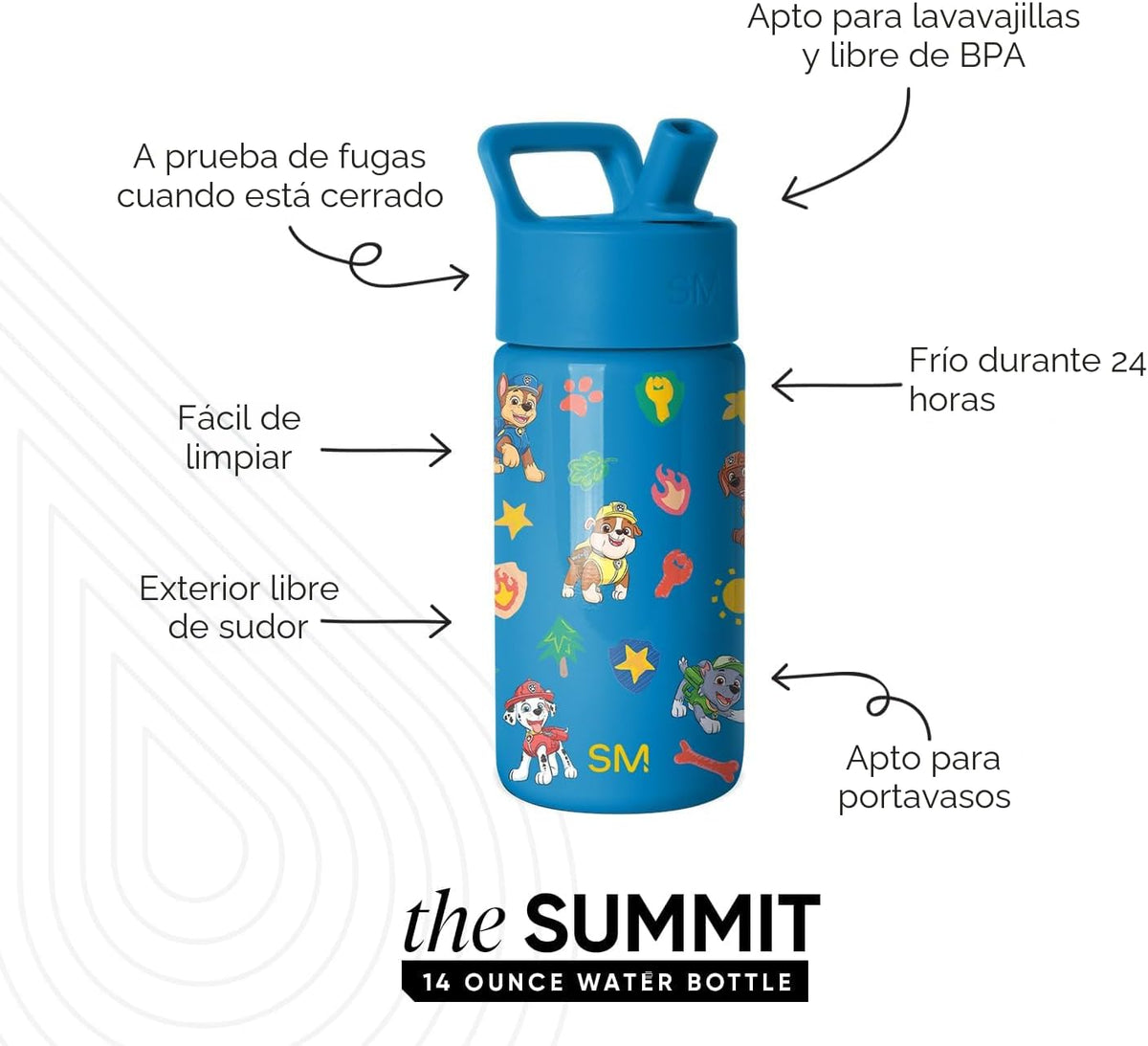 Simple Modern - Botella de agua para niños de la colección Summit c...