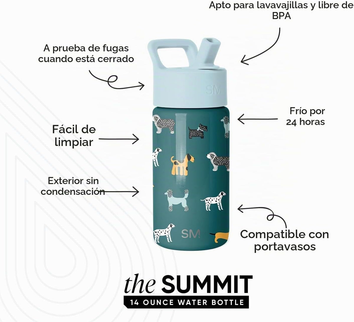 Simple Modern - Botella de agua para niños de la colección Summit c...