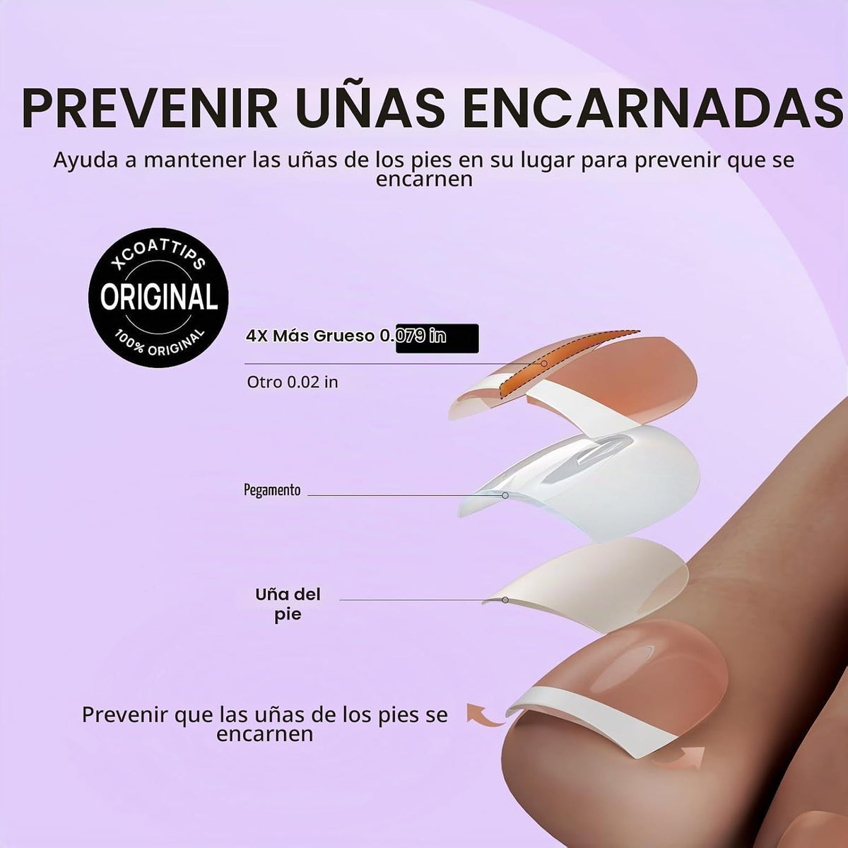 BTArtbox Uñas de los pies a presión cortas, puntas francesas blanca...