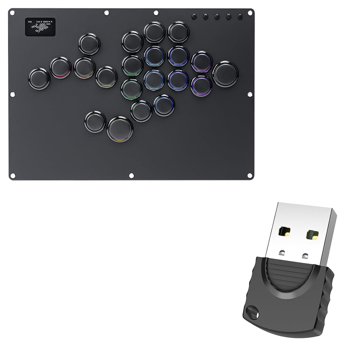 GuileKeys Controlador sin palanca Arcade Stick GK-21 y adaptador de...