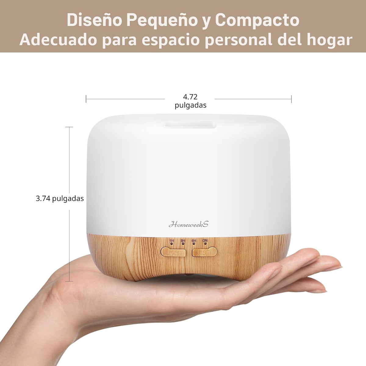 Homeweeks - Difusor de aceite esencial de 300 ml, difusores silenci...