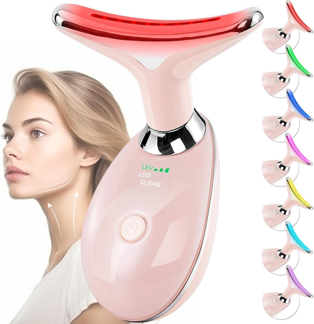 Doset - Masajeador con terapia de luz roja para rostro y cuello, va...