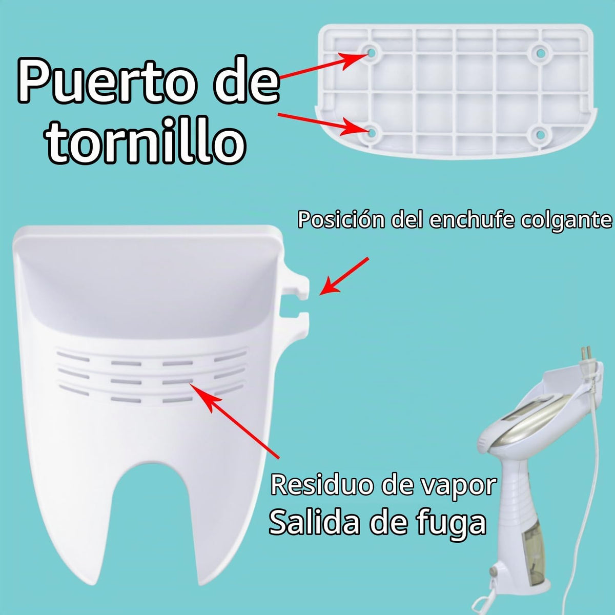 Soporte de pared para tabla de planchar para ropa para vaporizador...