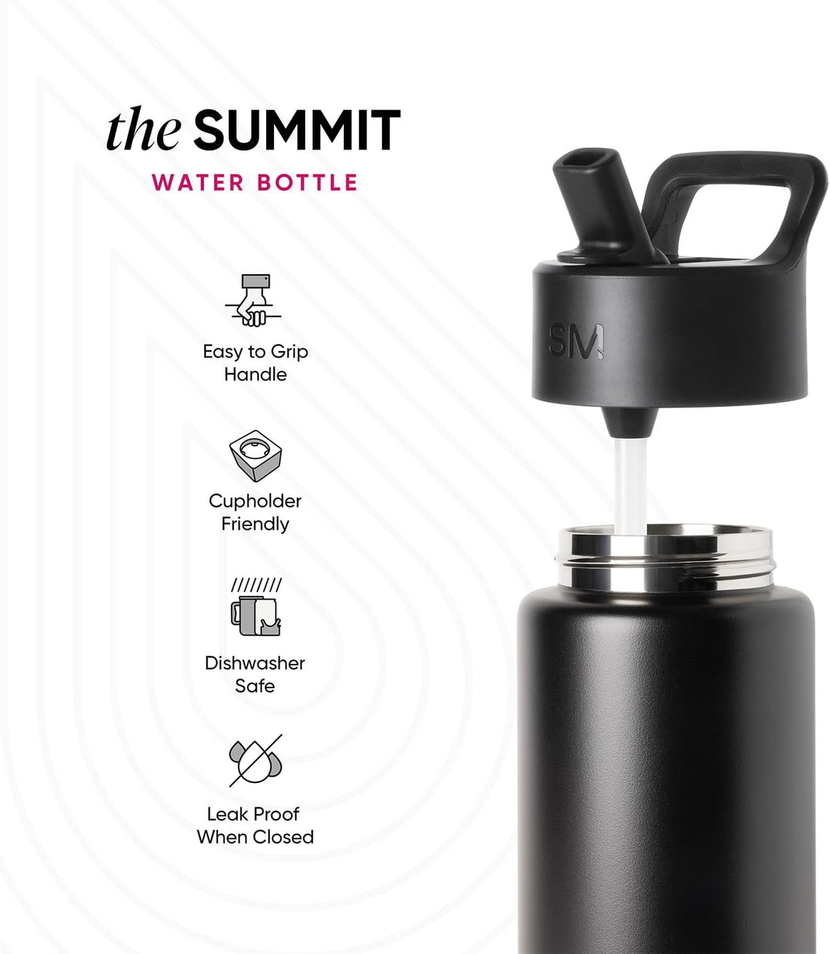 Simple Modern Botella de agua personalizada para niños, 14 onzas, g...