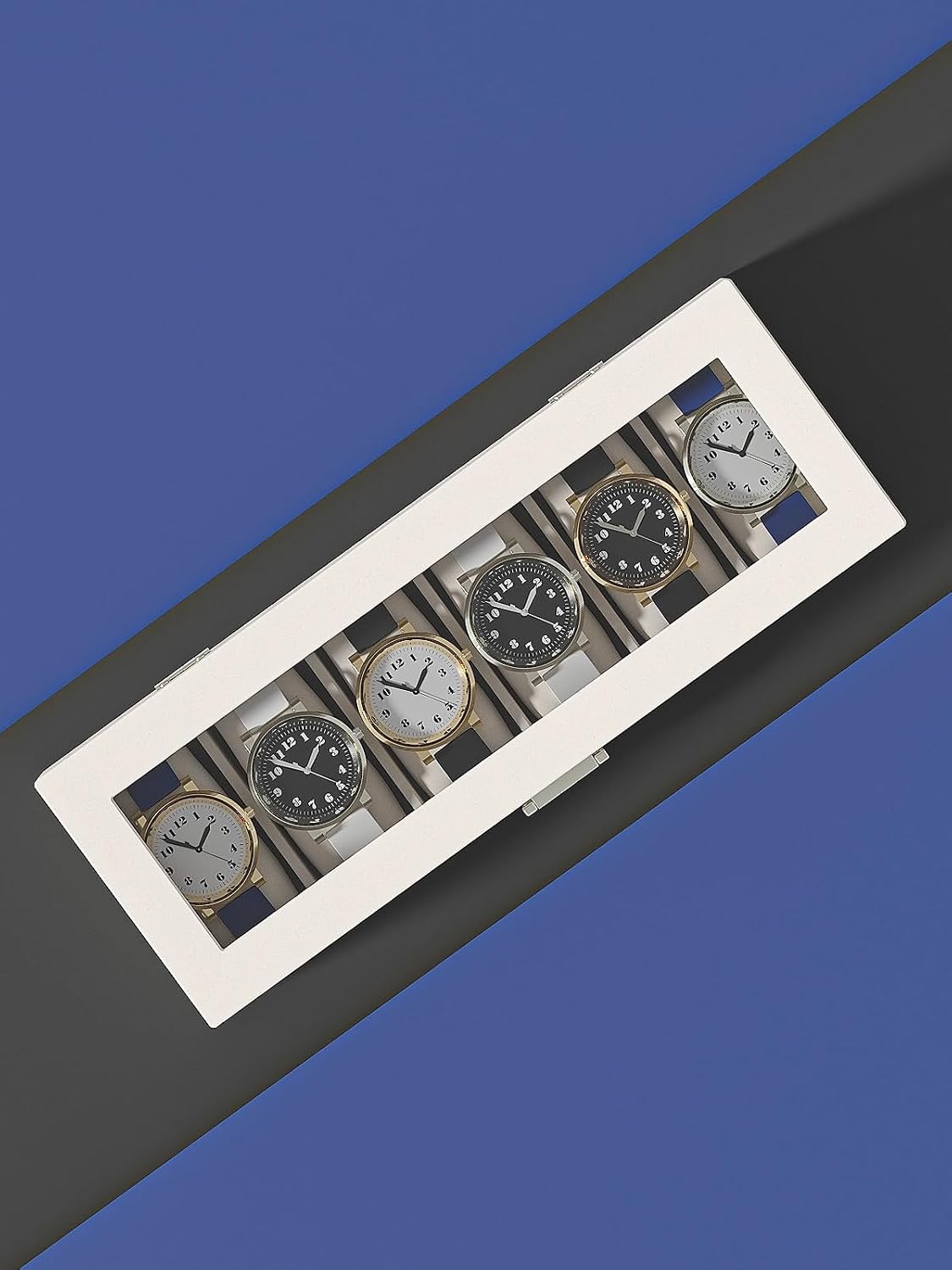 Ausalivan Vitrina de relojes para hombres, caja organizadora de rel...