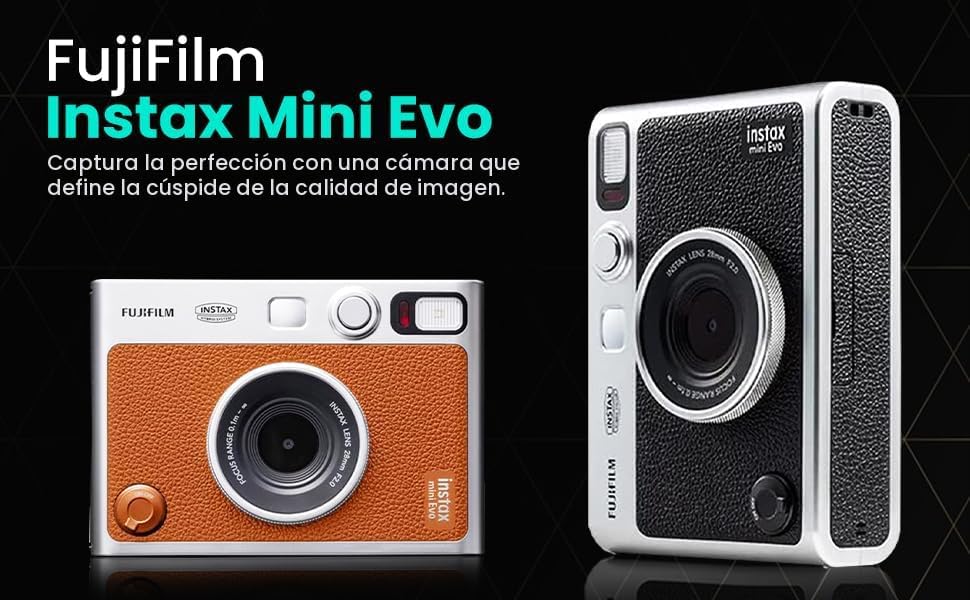 Fujifilm Paquete de cámara híbrida Instant Mini EVO con 20 hojas de...