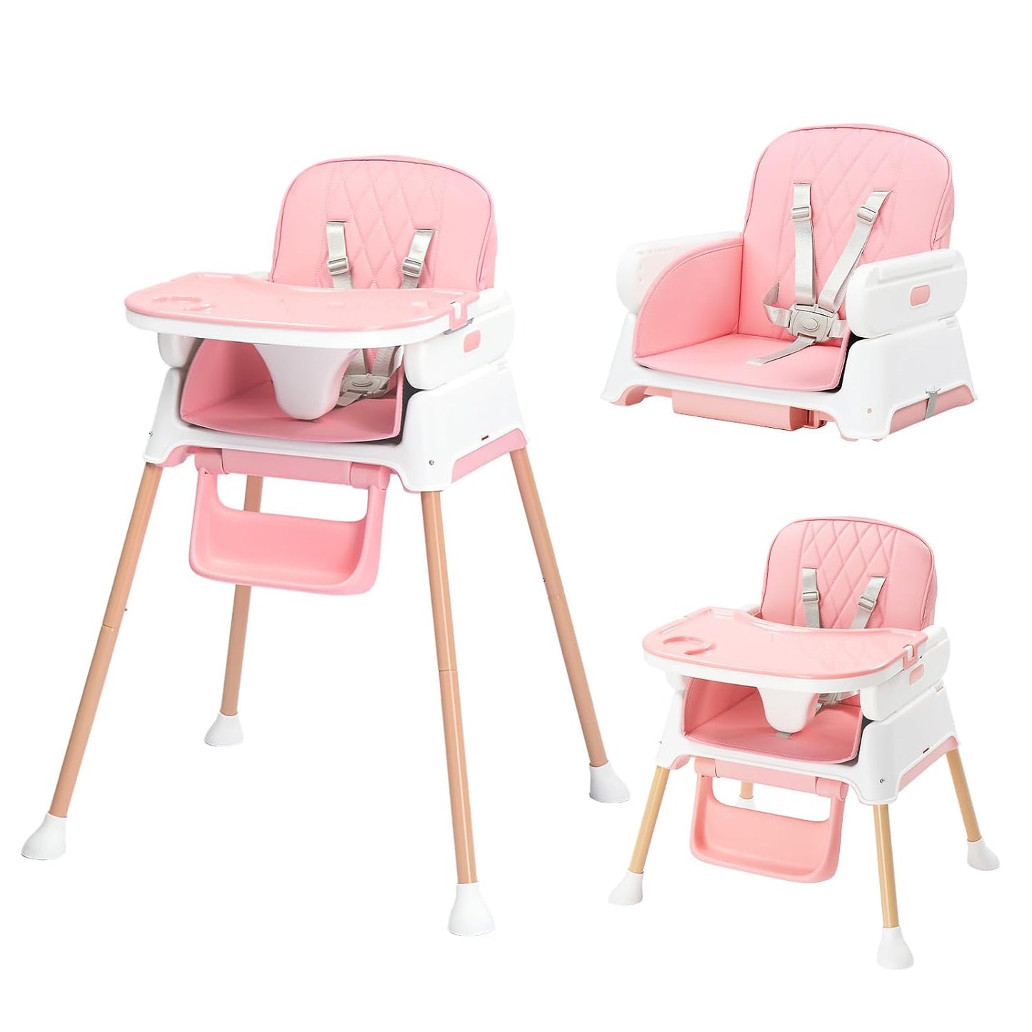 JOYMOR Silla alta 5 en 1 para bebés y niños pequeños, silla alta po...