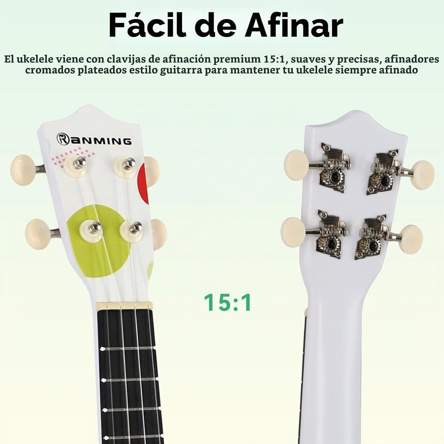 RANMING Ukelele ukelele de 21 pulgadas para niños, kit de iniciació...