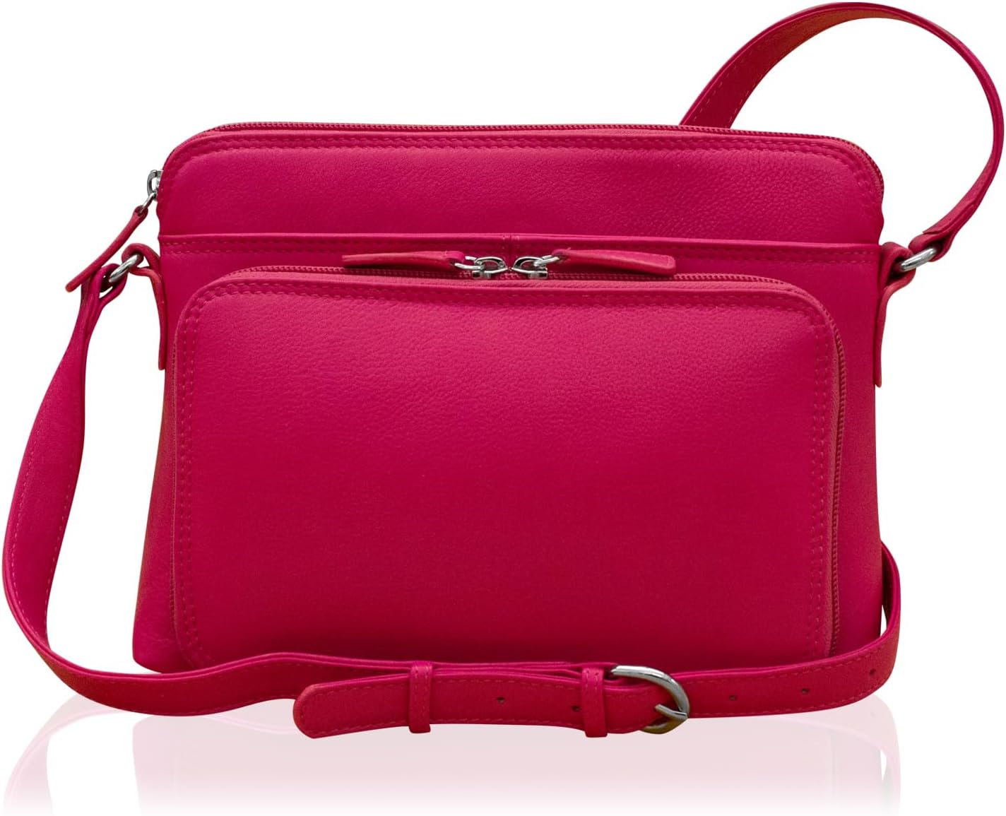 ili New York Bolsos cruzados de cuero genuino para mujer, organizad...