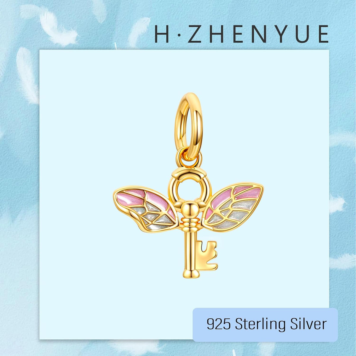 H.ZHENYUE Dijes de plata esterlina 925 con diseño de personaje de p...