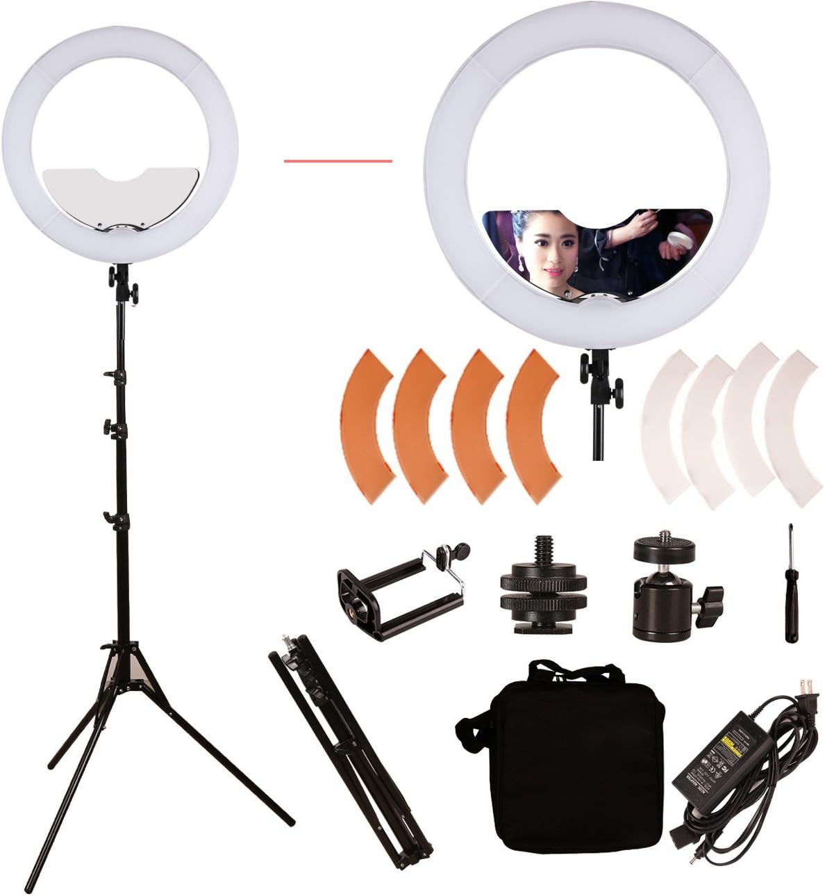 Espejo de anillo de luz de 240 LED para maquillaje con soporte para...