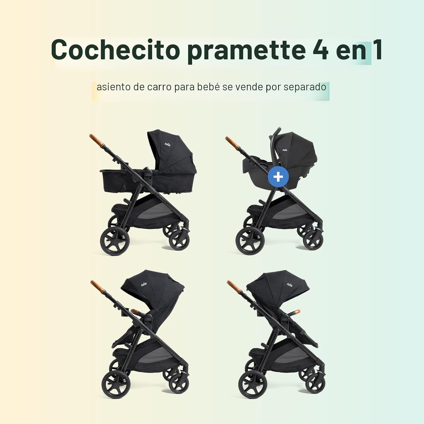 Joie Baby Ginger - Cochecito convertible 4 en 1, ruedas todo terren...