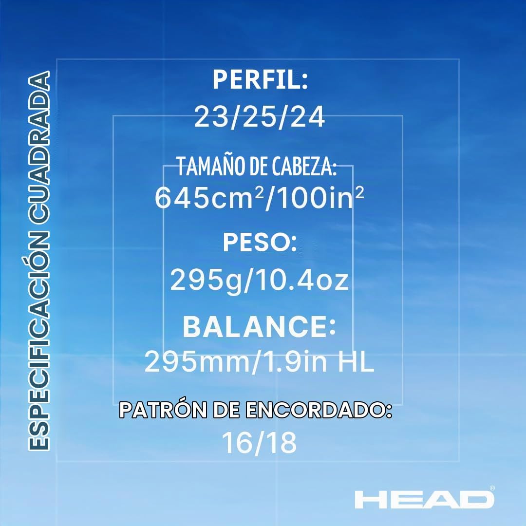 HEAD Raqueta de tenis cuadrada \u2013 Raqueta de rendimiento ligero...