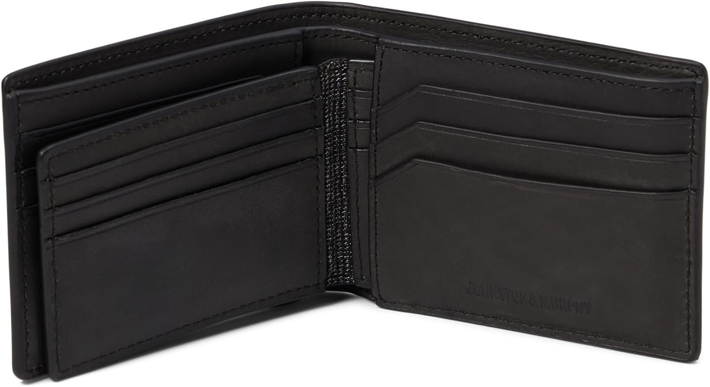 Johnston &amp; Murphy Billetera 2 en 1 Rhodes para hombre, negro gr...