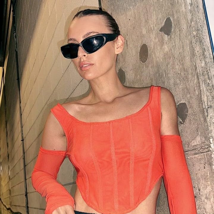 JASPIN Y2K Gafas de Sol Envolventes para Mujeres y Hombres, Plata,...