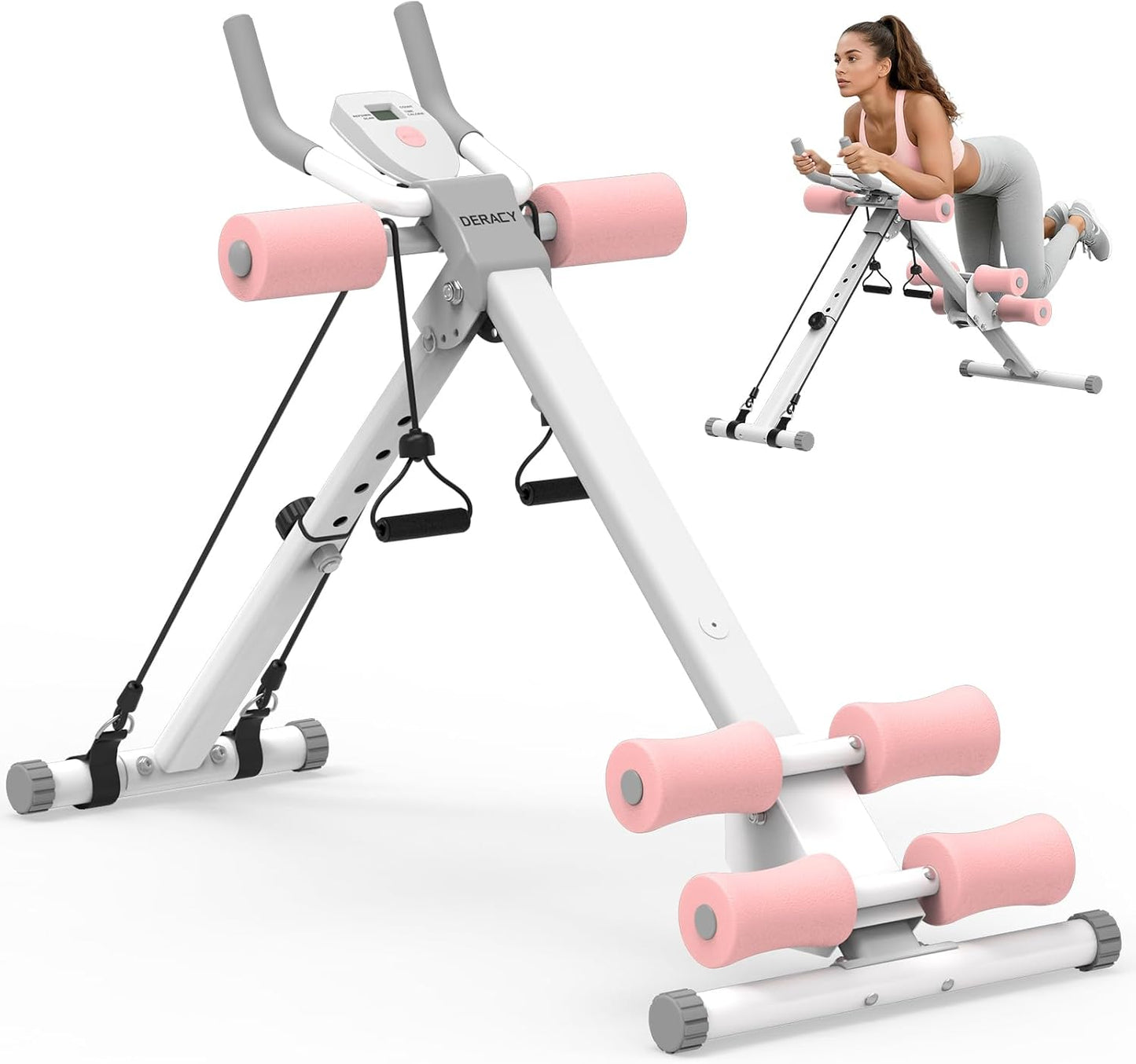 DERACY Máquina de entrenamiento abdominal ajustable para abdominale...