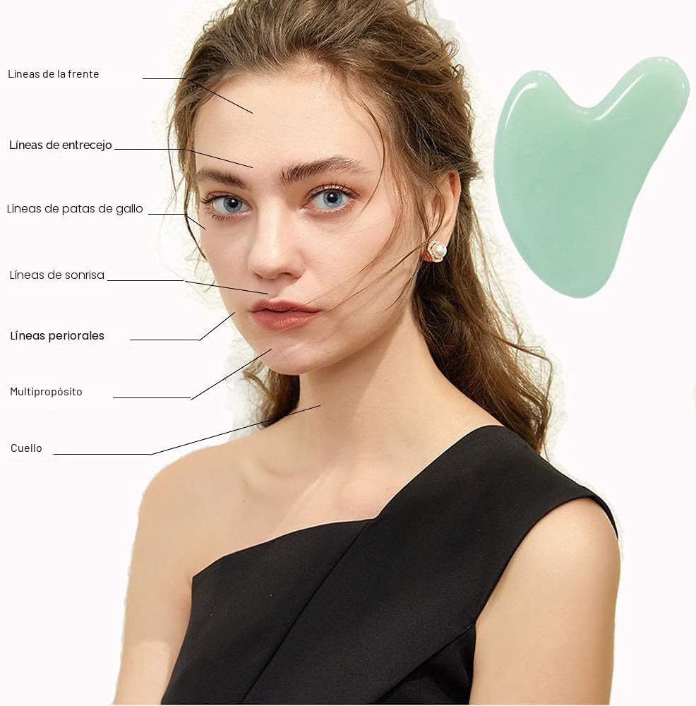 Ditind Gua Sha, herramienta de masaje Gua Sha de piedra de jade, he...