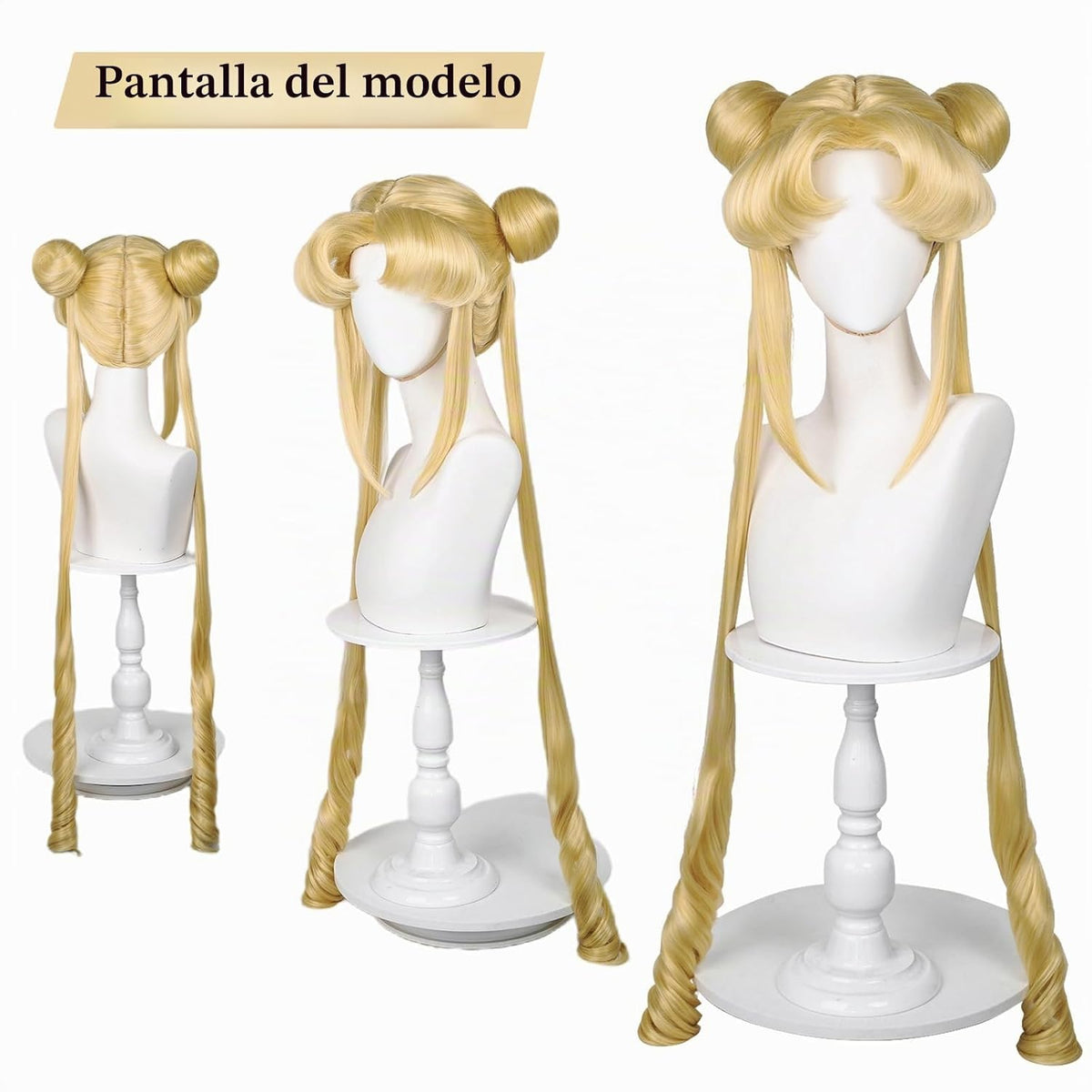 Probeauty Peluca larga y rizada de cola de caballo rubia, para cosp...
