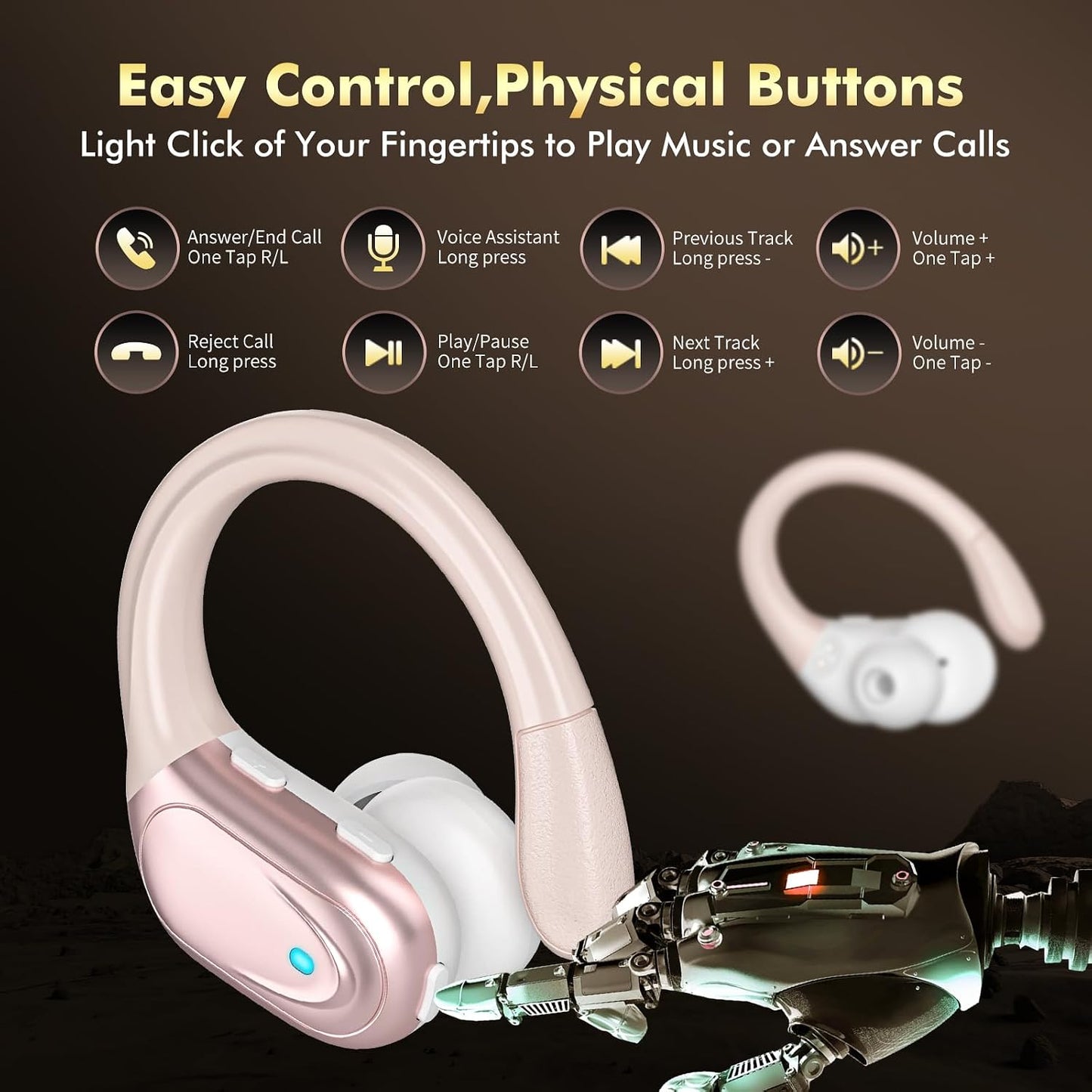 HAOYUYAN Auriculares inalámbricos, auriculares Bluetooth deportivos...