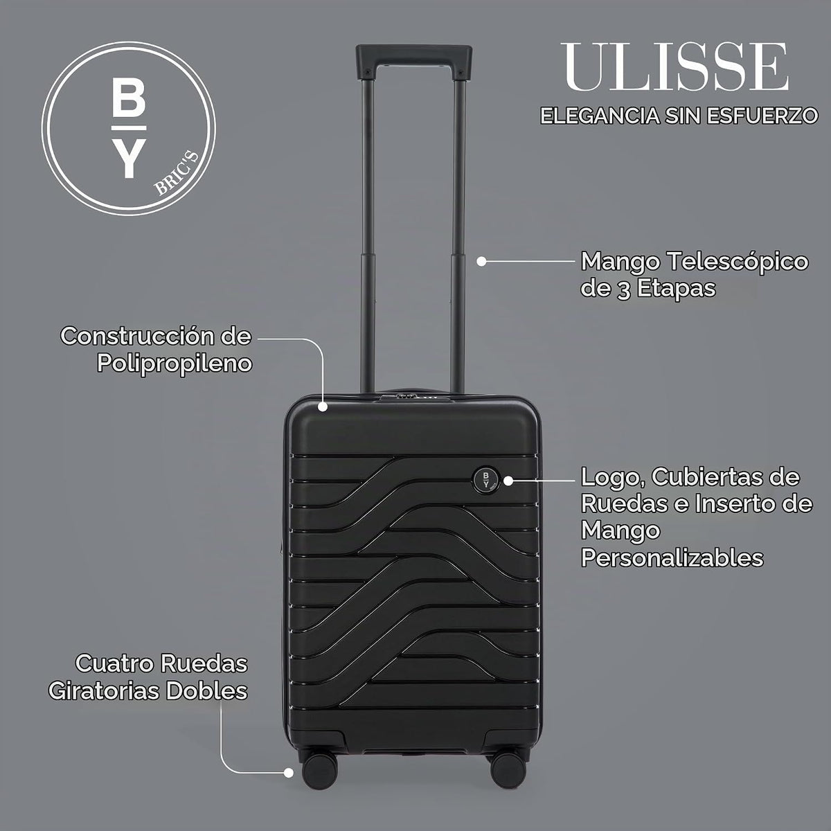 Bric's B|Y Ulisse - Maleta giratoria - Equipaje de mano de 21 p...