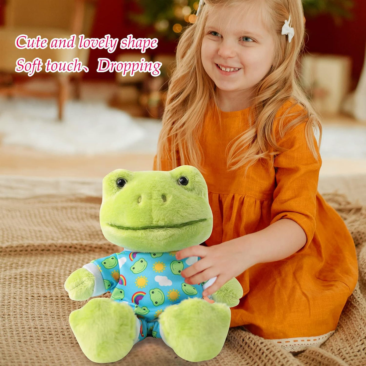 Furvana - Peluche de rana verde de 9 pulgadas, rana suave | Suave m...
