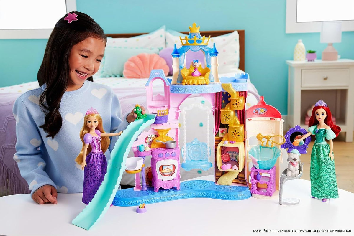 Mattel Set de juego de castillo de mascotas de princesas Disney con...