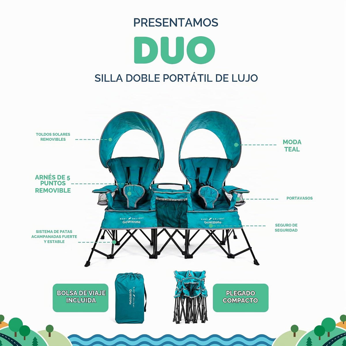 Baby Delight Go with Me Duo Deluxe - Silla portátil para niños, asi...