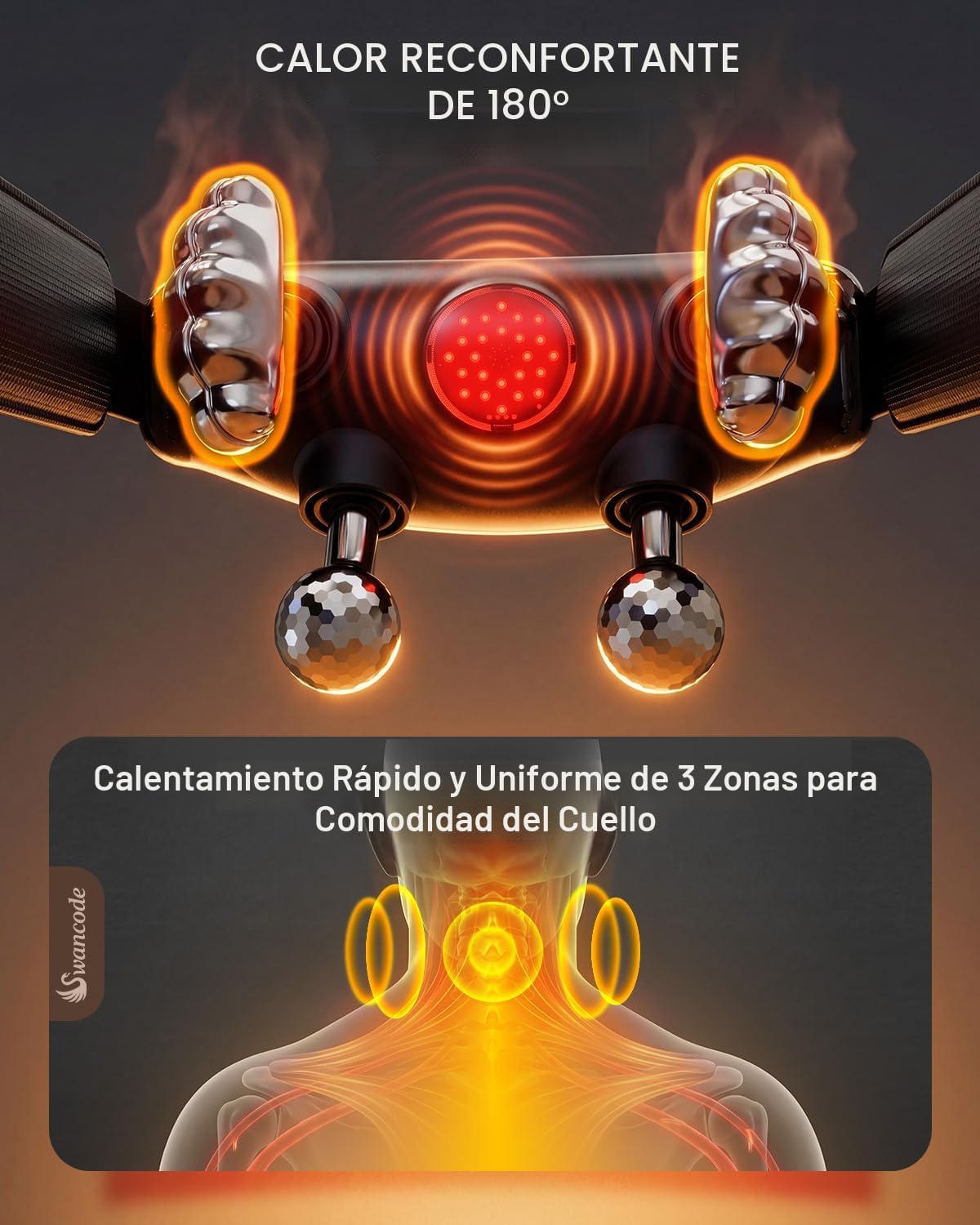 Masajeador de cuello mejorado para aliviar el dolor de tejido profu...