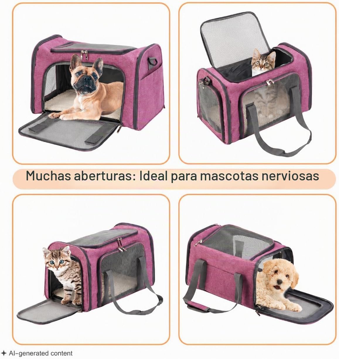 Mr. Pen - Transportador para mascotas, rosa, transportador de lados...