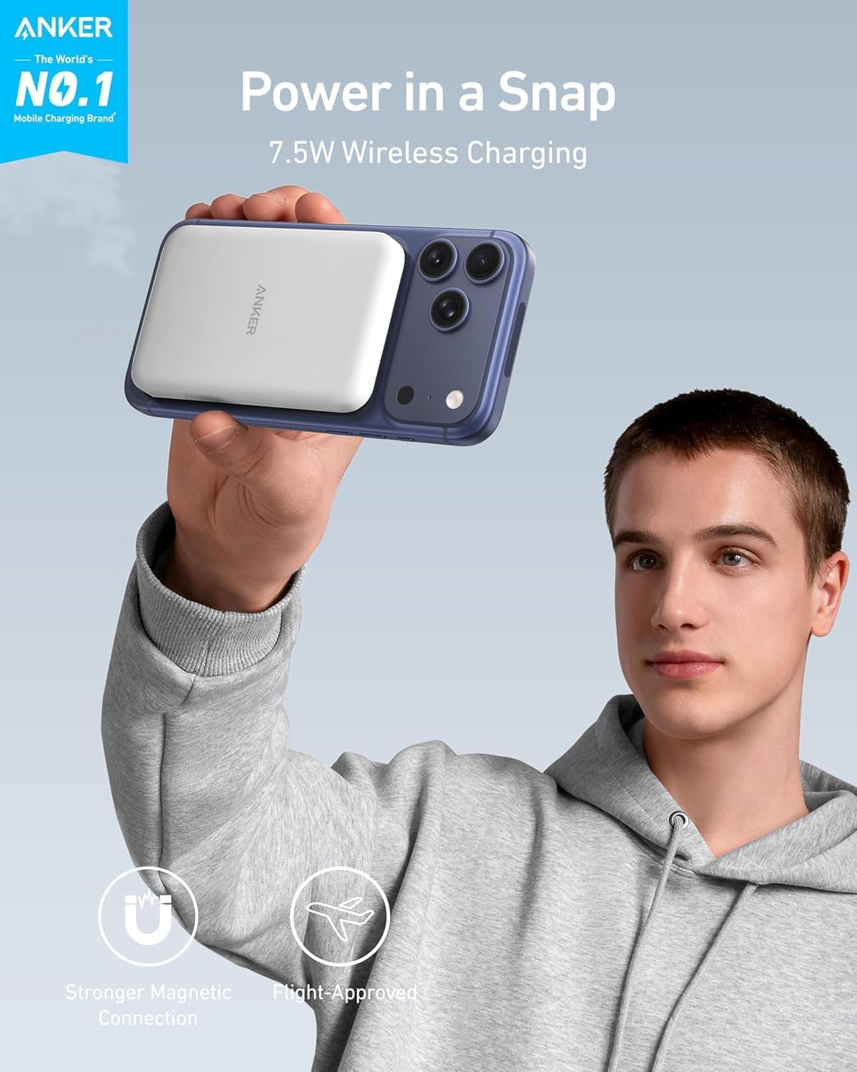 Anker 621 Cargador portátil magnético (MagGo), Banco de energía ina...
