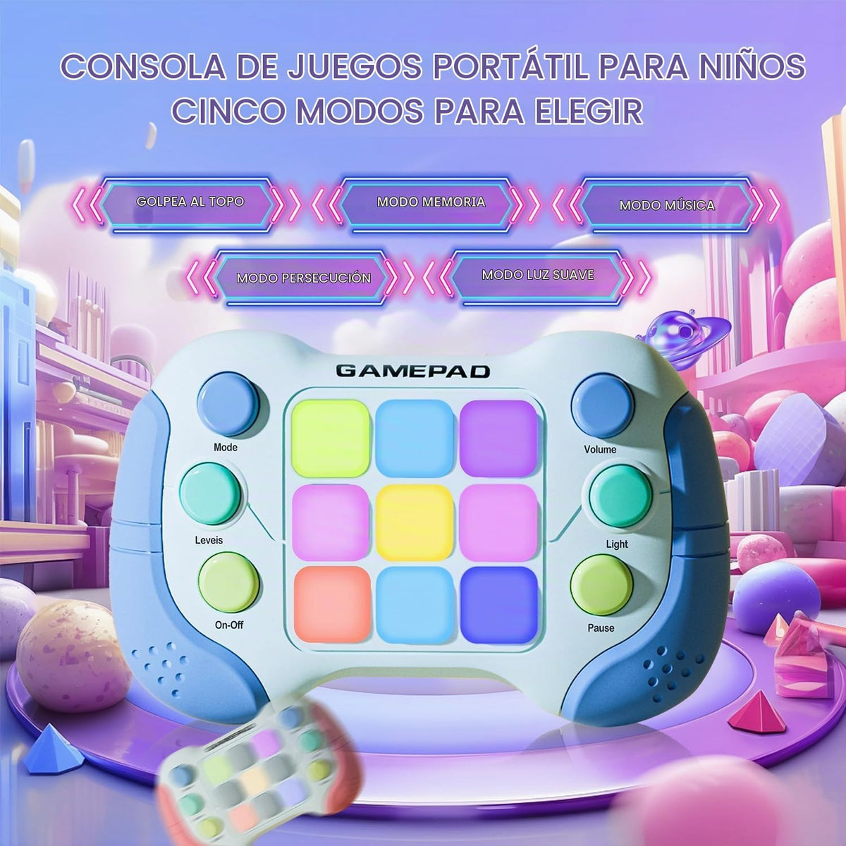 Juego navideño de empuje rápido con mango de juguetes para ansiedad...