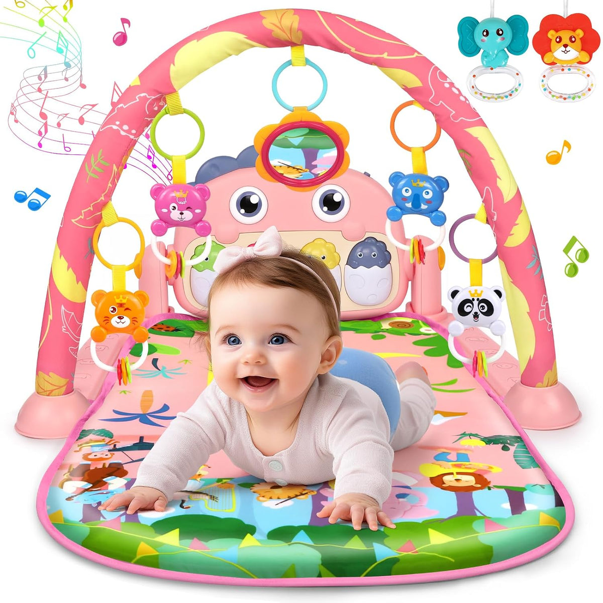 UMIKU Tapete de juego para bebés, centro de actividades para gimnas...
