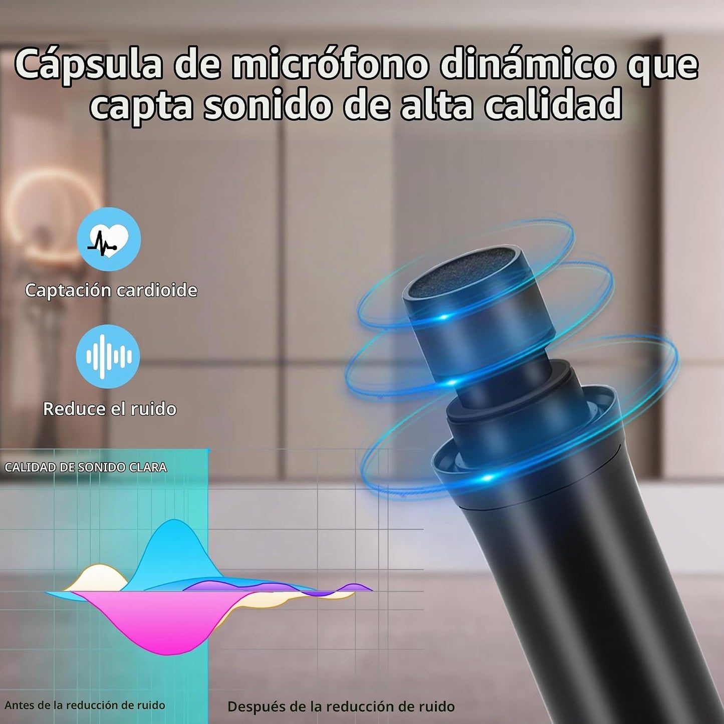 MIZISNR Sistemas de micrófono inalámbrico UHF, juego de micrófono d...
