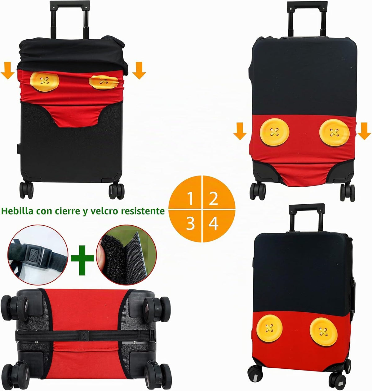 hswosnas Funda de equipaje aprobada para maletas de viaje, protecto...