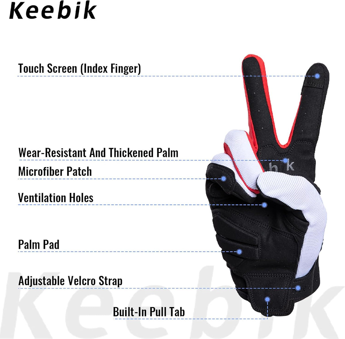 Keebik Guantes de motocicleta para hombres y mujeres, guantes de mo...