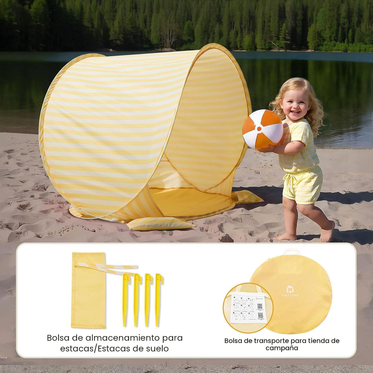 Tiny Land Tienda de campaña de playa para bebés \u2013 Tienda de ca...