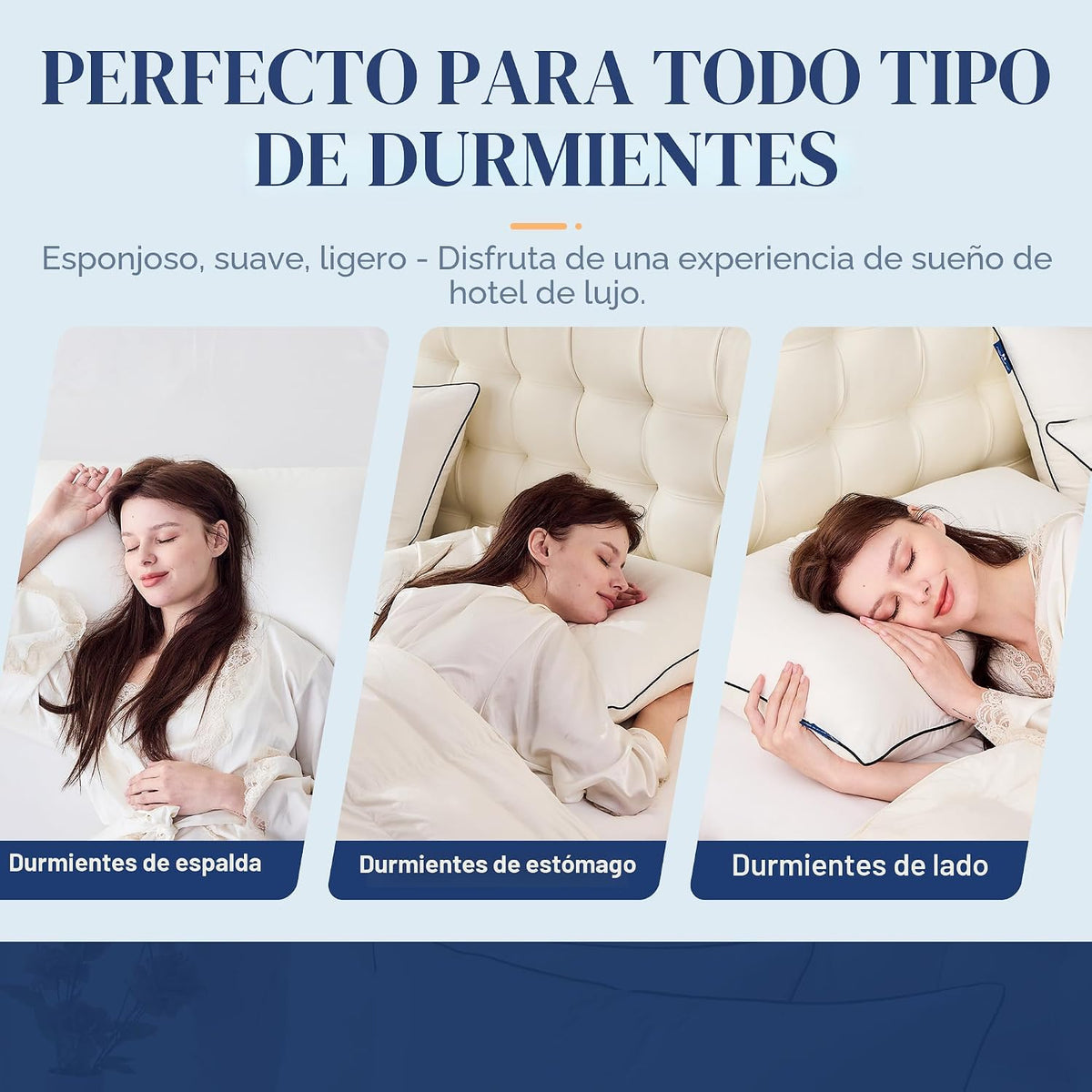 Mosluna Almohadas de Plumón Tamaño Estándar Juego de 2, Colección d...