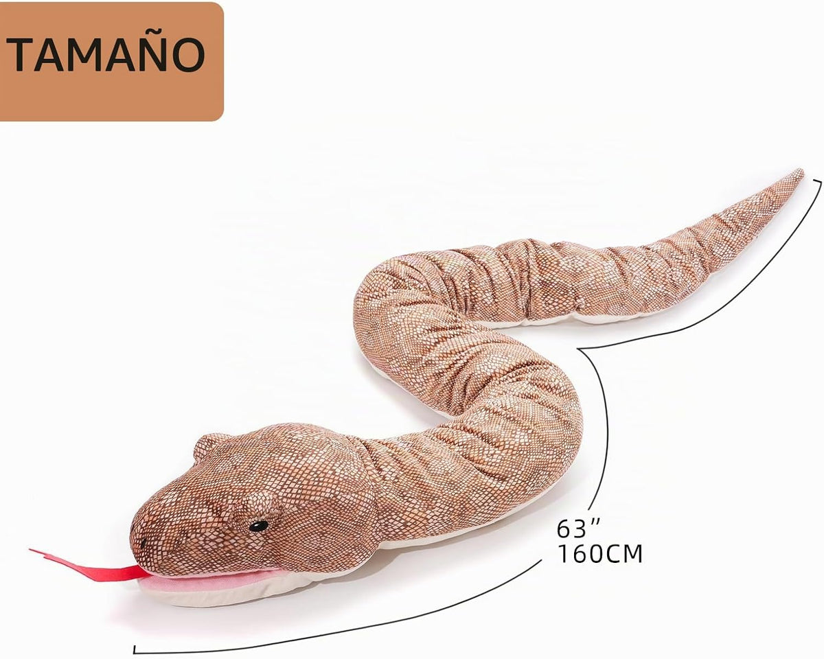 WEIGEDU Peluche de serpiente grande | Boa de pitón realista con len...