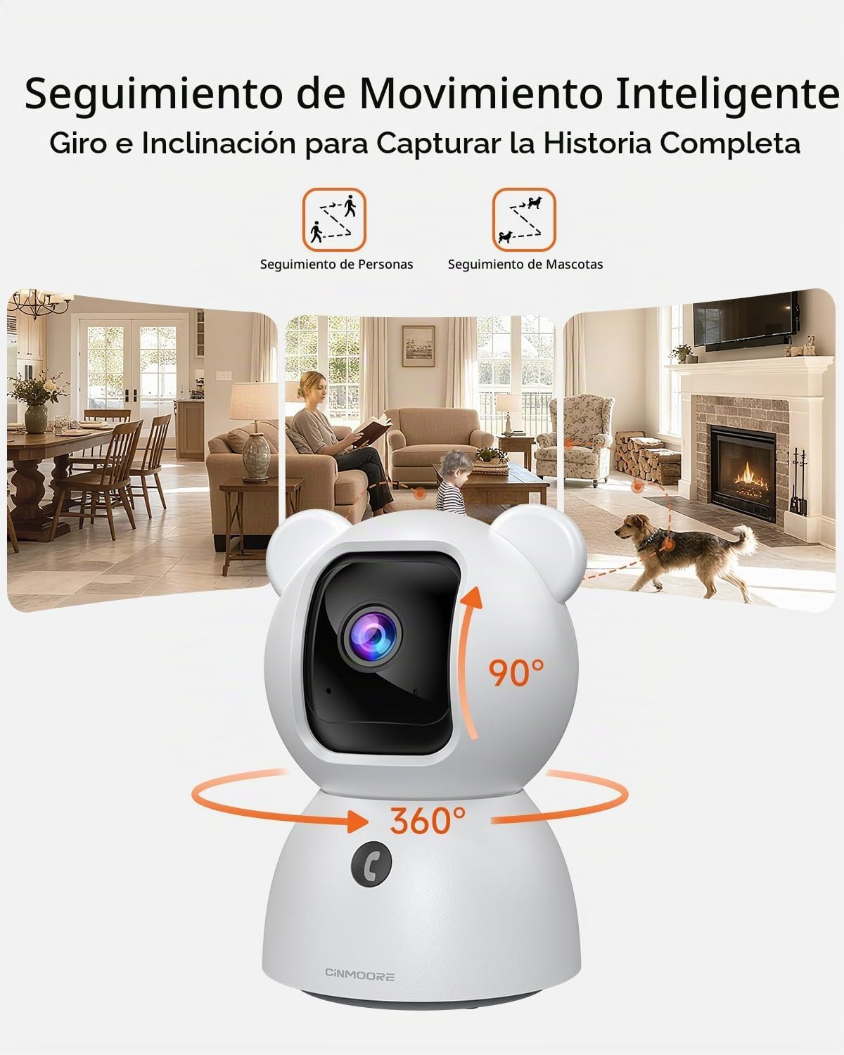 Cámara CINMOORE de 4MP para seguridad del hogar, tarjeta SD de 32GB...