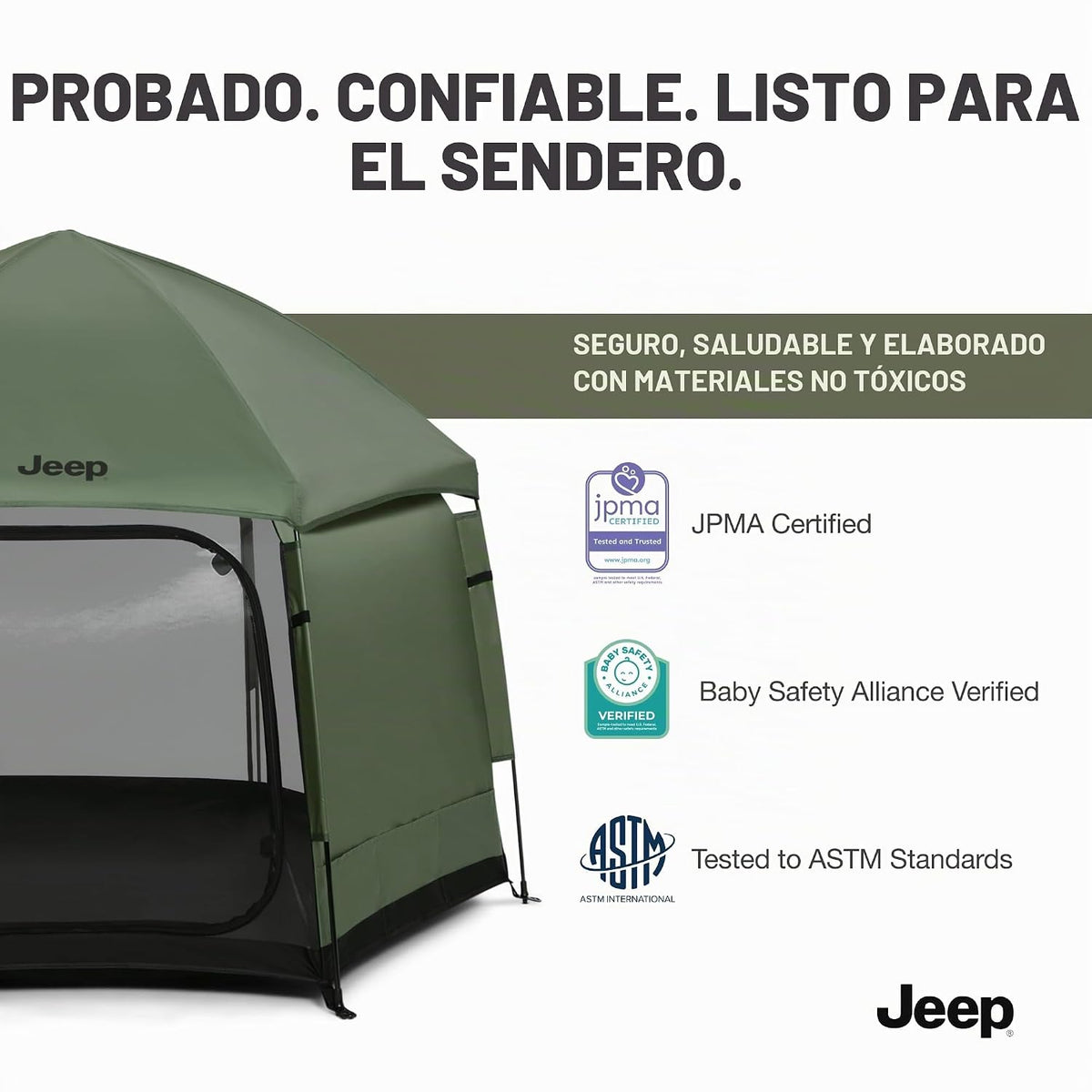 Jeep Hex-Lite Travel Pop-Up Play Yard de Delta Children, verde oliva