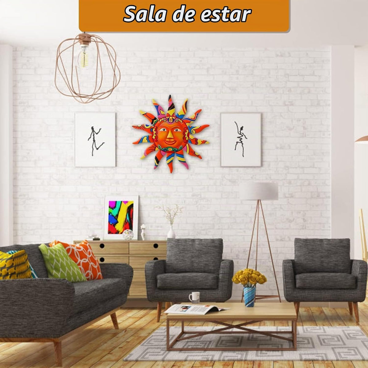 VEWOGARDEN Decoración de pared de metal para colgar en interiores y...