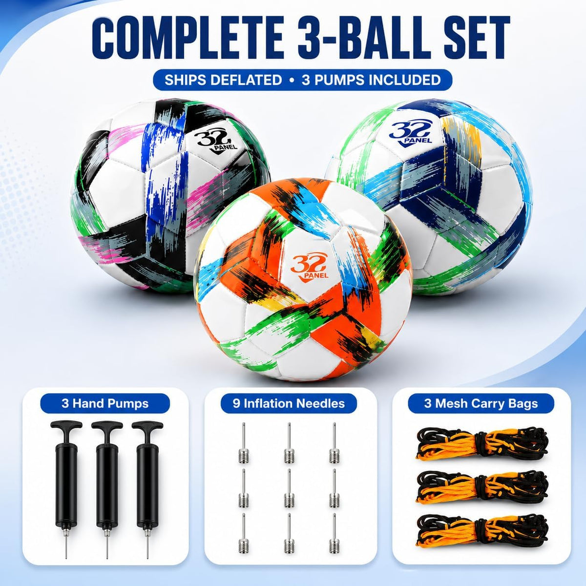 Innotoys Balón de fútbol tamaño 5, tamaño 4, tamaño 3, desinflado,...
