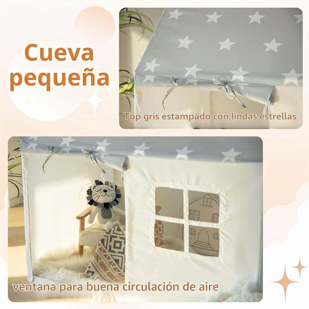 Tienda de campaña para niños, tienda de campaña grande para interio...