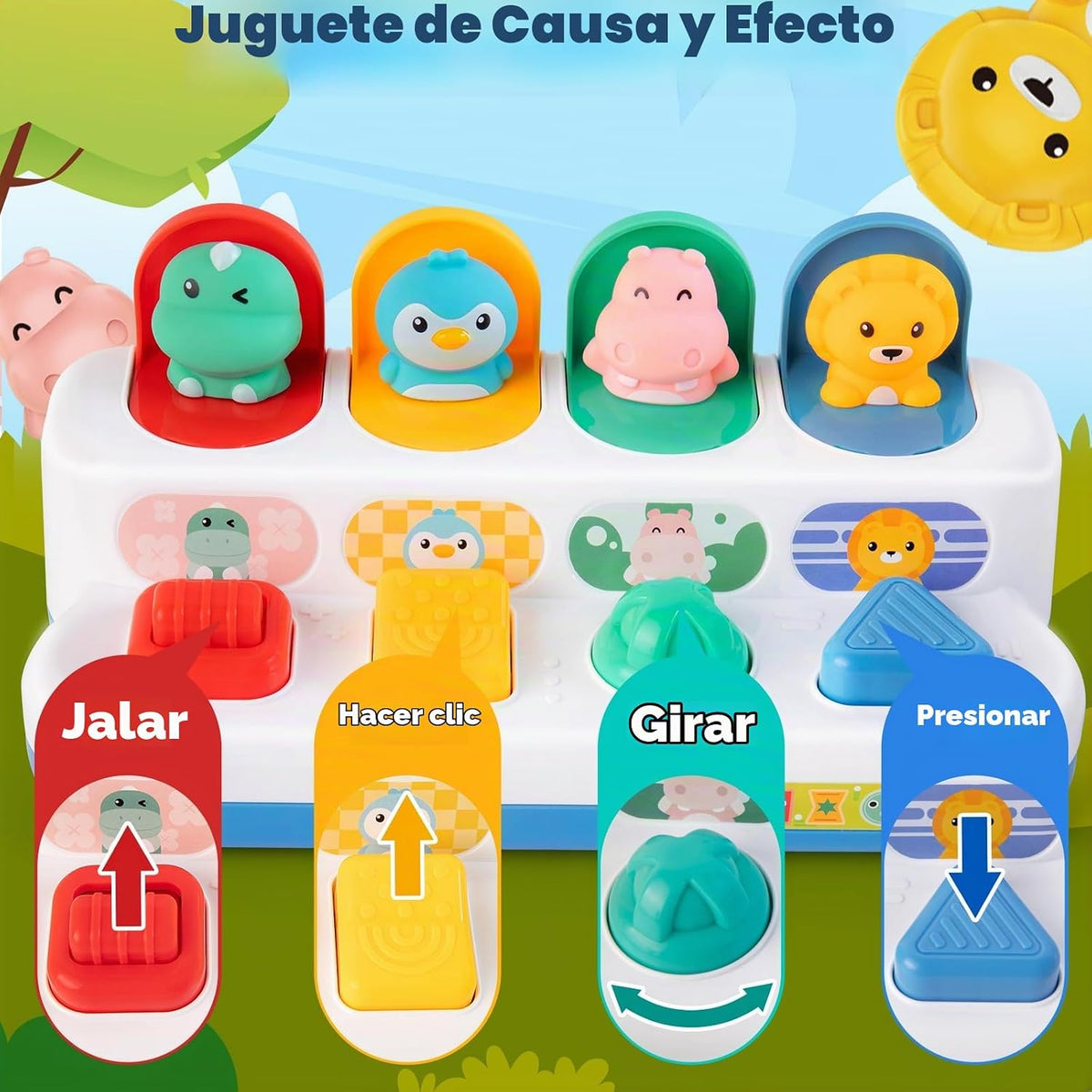 Tovol Zerky Montessori - Juguete de causa y efecto de 12-18 meses,...